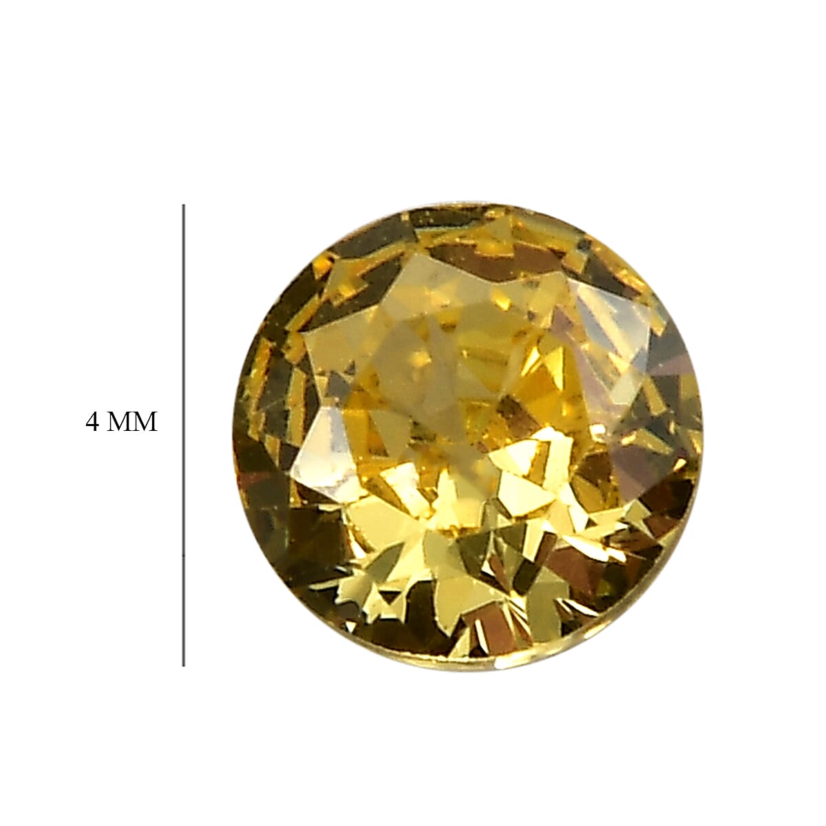 Yellow Cubic Zirconia Round Shape Gemstone 1.17 Ct. - 4 mm Yellow Cubic Zirconia Round Shape Gemstone 1.17 Ct. - 4 mm