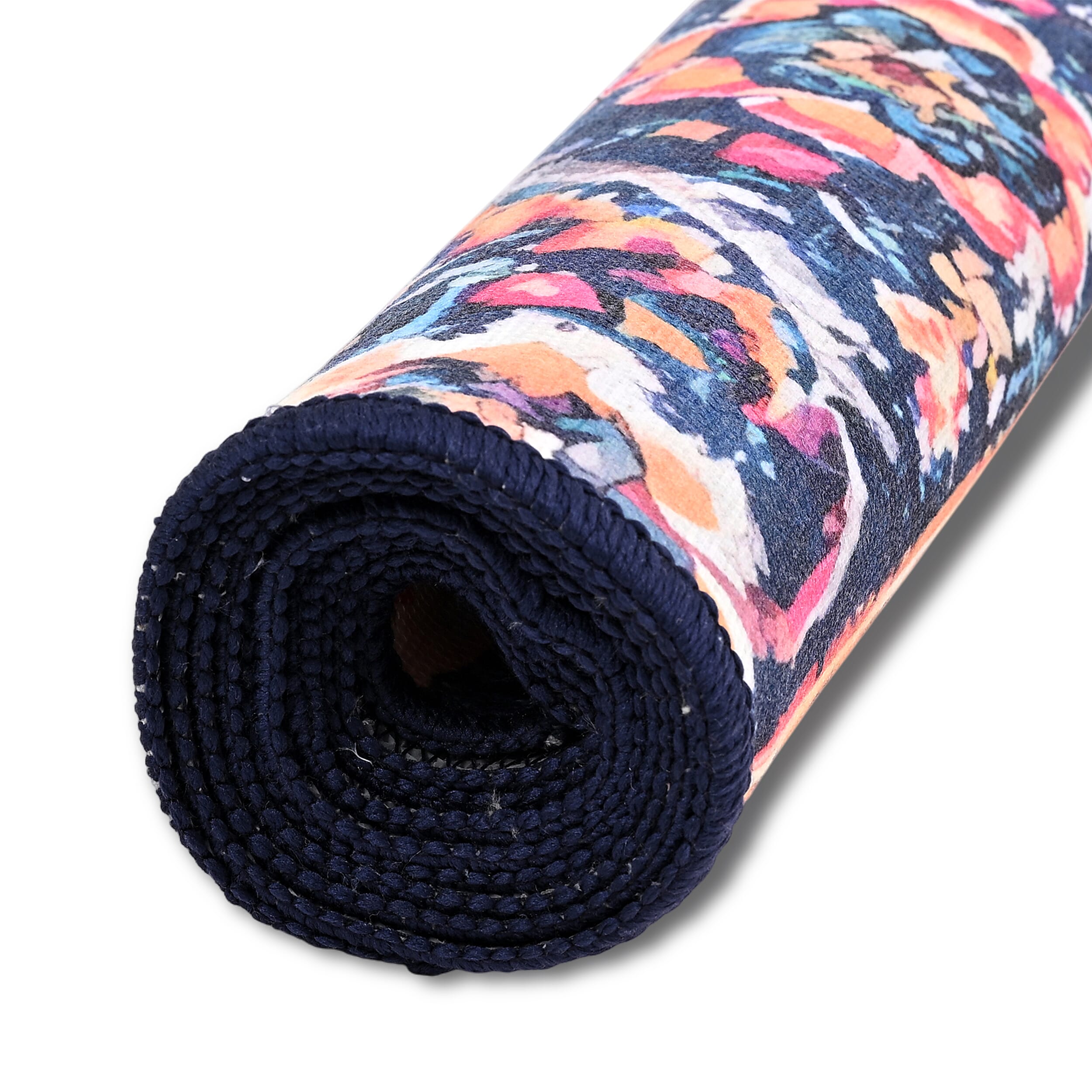 Vintage Printed Chenille Area Rug with Non-Slip Backing (180x120cm) - Blue and Multicolor