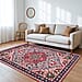 Vintage Printed Chenille Area Rug with Non-Slip Backing (180x120cm) - Multicolor