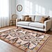 Vintage Printed Chenille Area Rug with Non-Slip Backing (180x120cm) - Multicolor