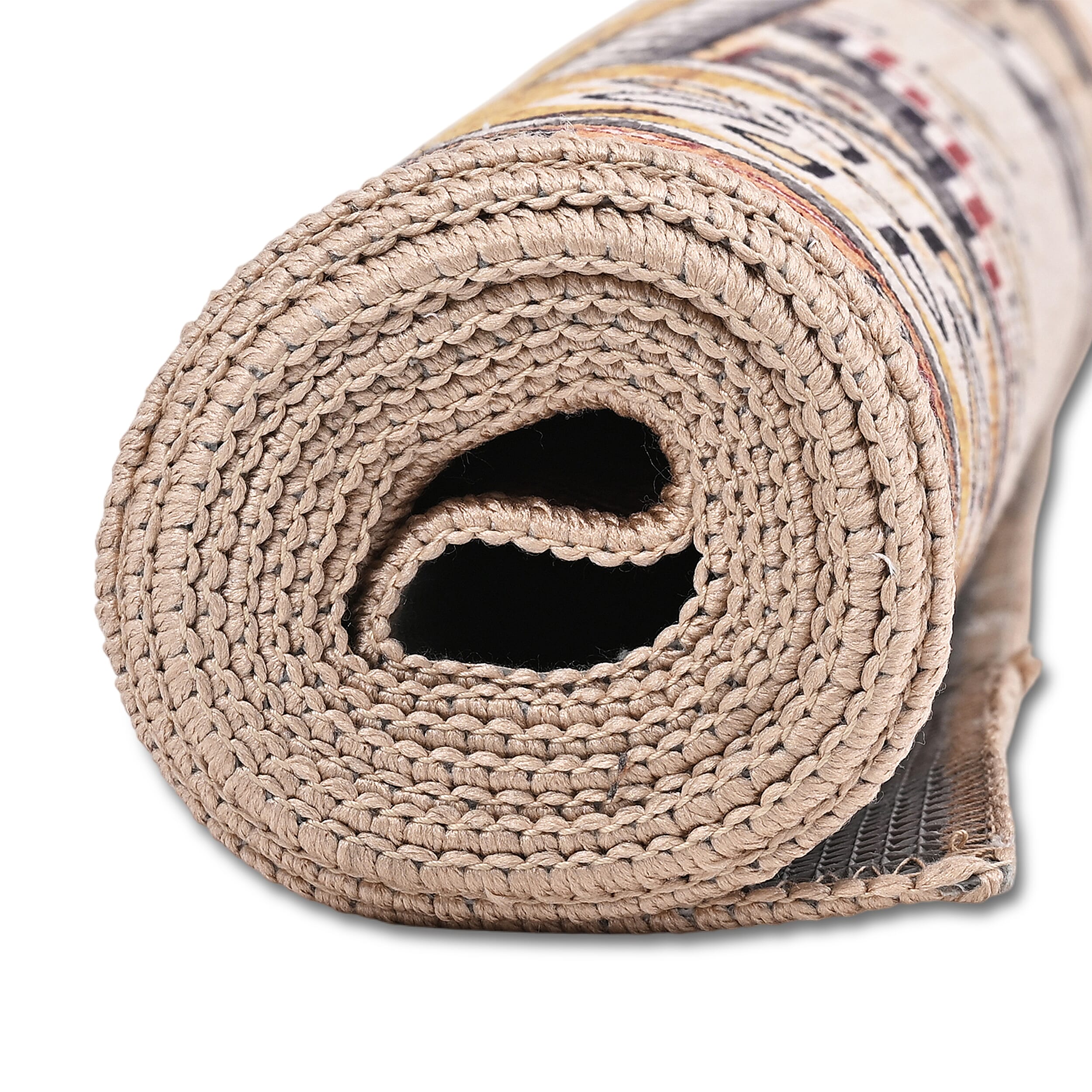 Vintage Printed Chenille Area Rug with Non-Slip Backing (180x120cm) - Multicolor