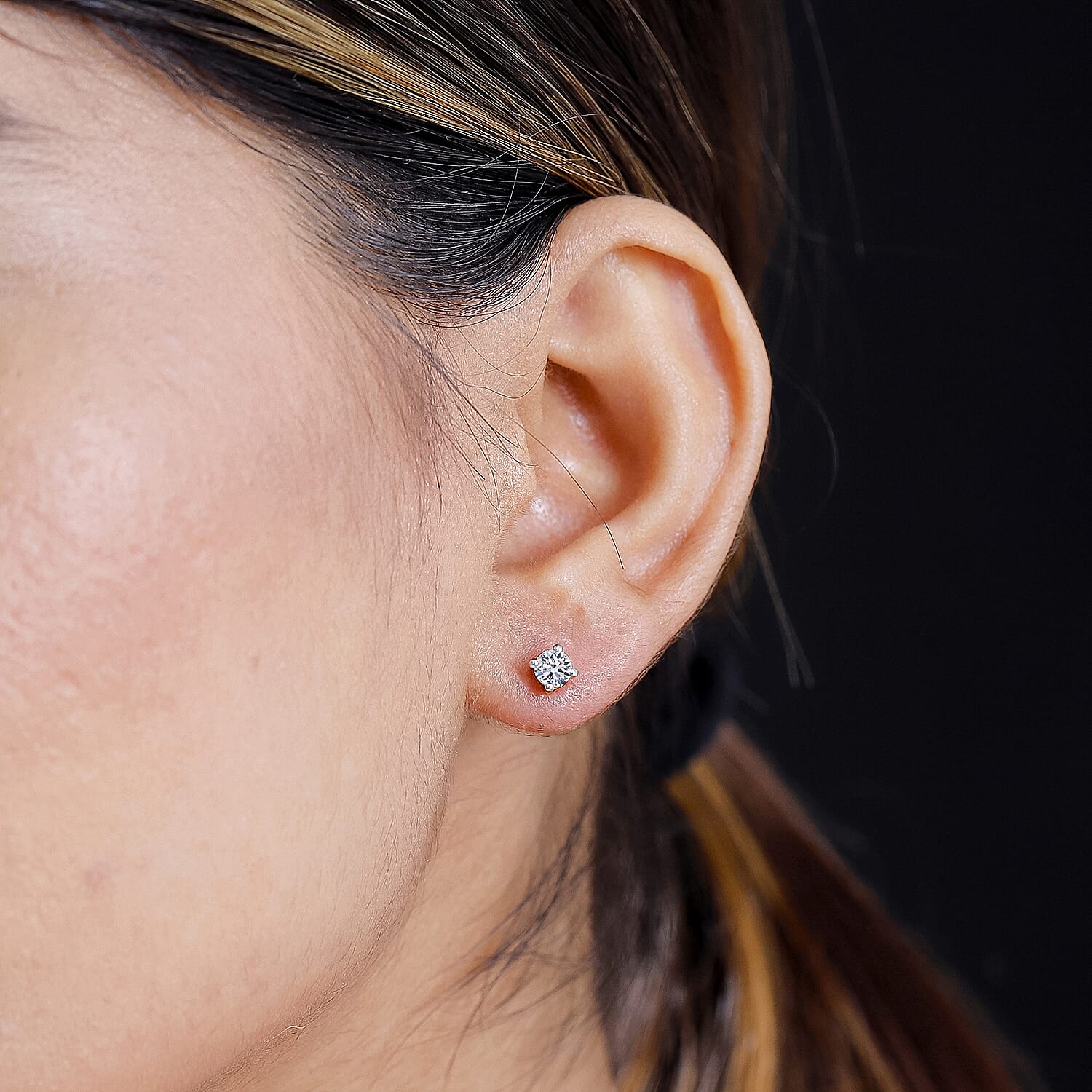 Luxuriant Diamond Lab Grown Diamond Push Back Earrings in Vermeil Yellow Gold Plated Sterling Silver 3 Ct.