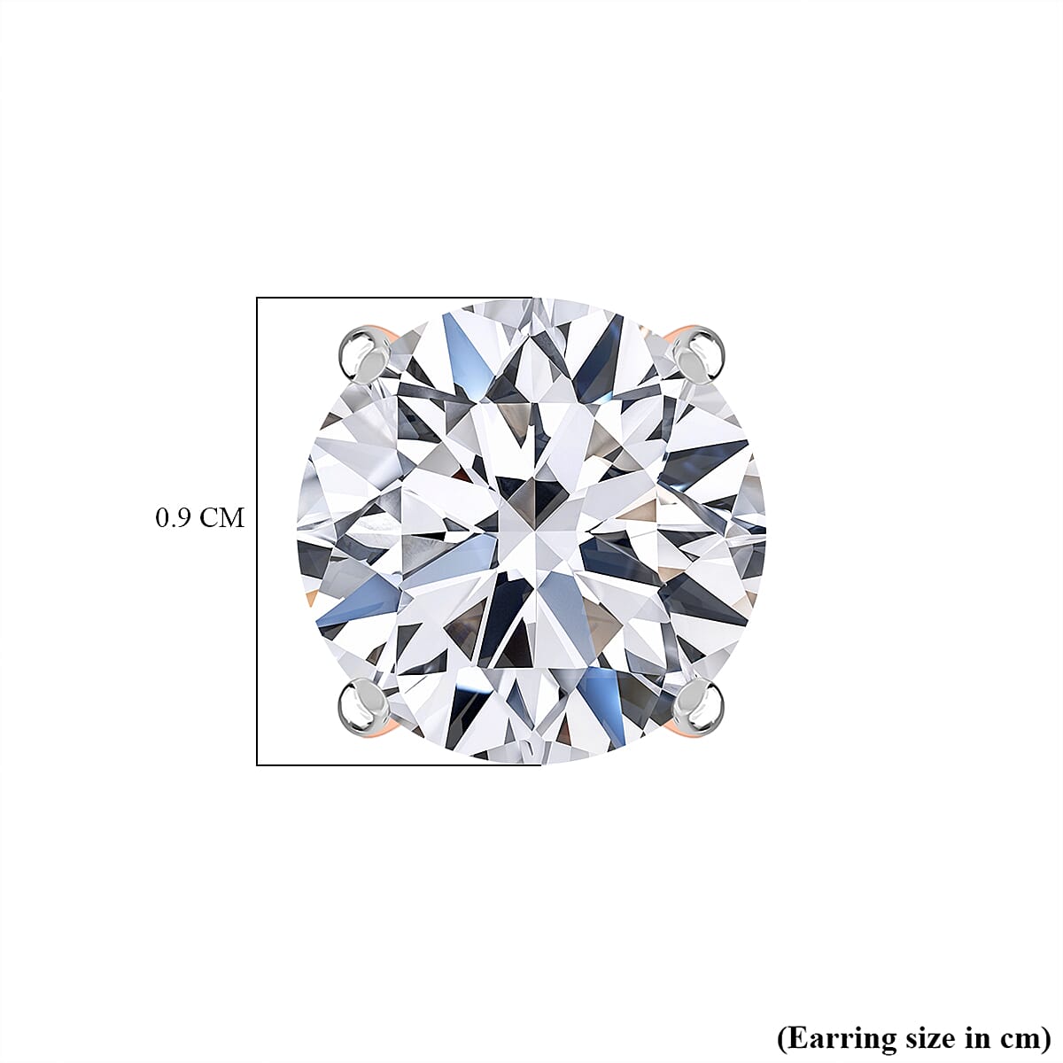 Luxuriant Diamond Lab Grown Diamond Stud Push Back Earrings in Vermeil Rose Gold Plated Sterling Silver 5 Ct.