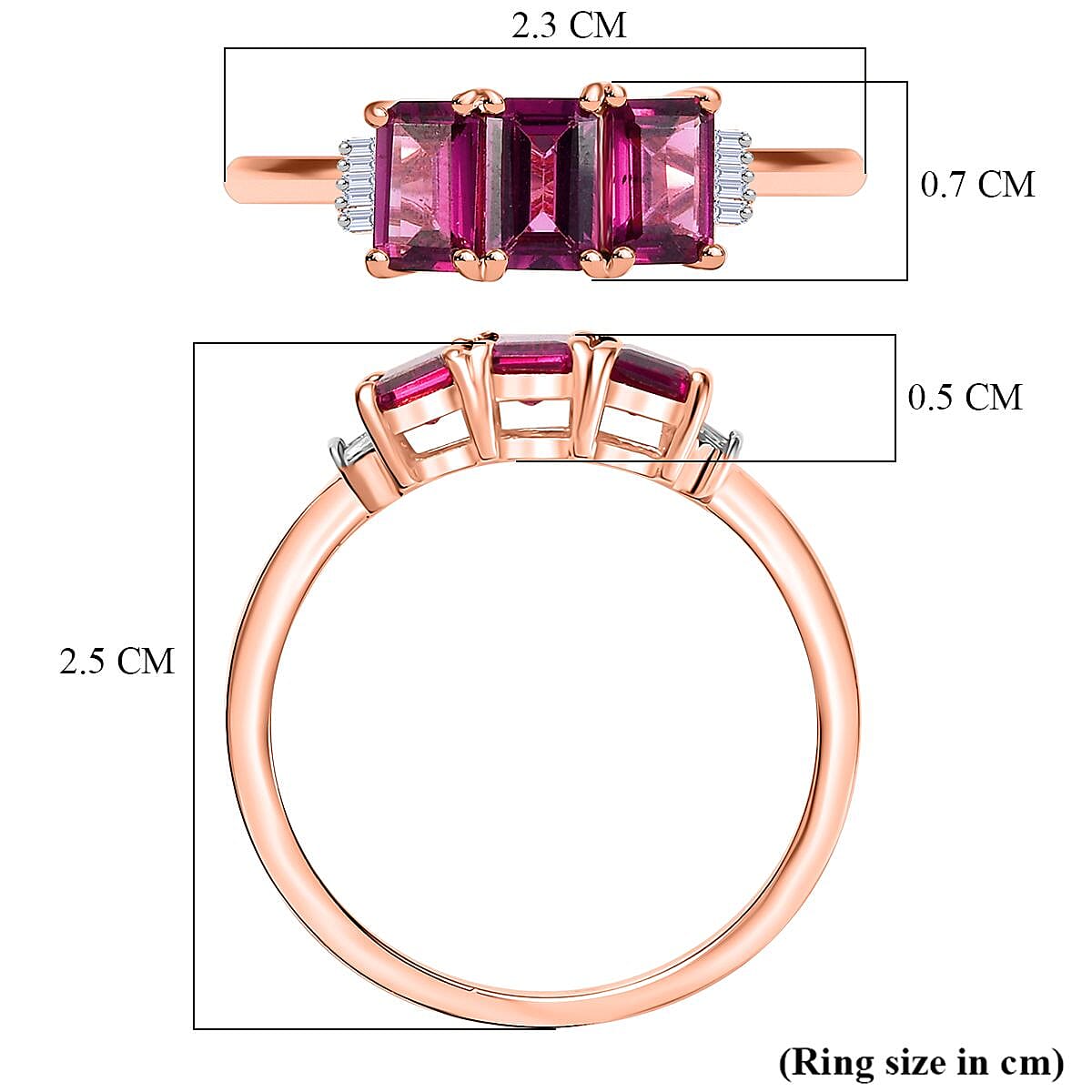Radiant Ember Garnet & White Diamond Ring in 18K Vermeil Rose Gold Plated Sterling Silver 2.18 Ct. Radiant Ember Garnet & White Diamond Ring in 18K Vermeil Rose Gold Plated Sterling Silver 2.18 Ct.