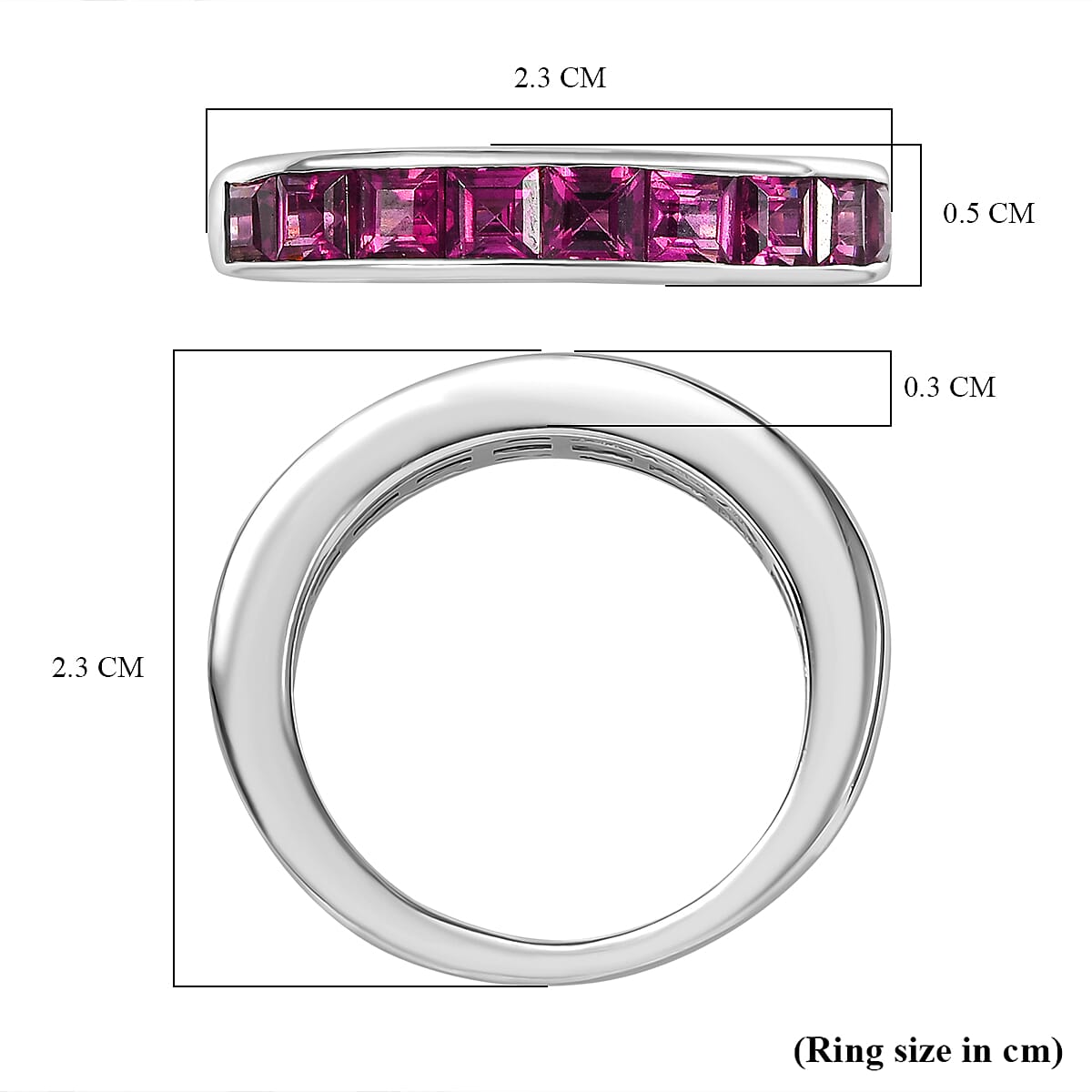 Radiant Ember Garnet Ring in Rhodium Overlay Sterling Silver 1.88 Ct.