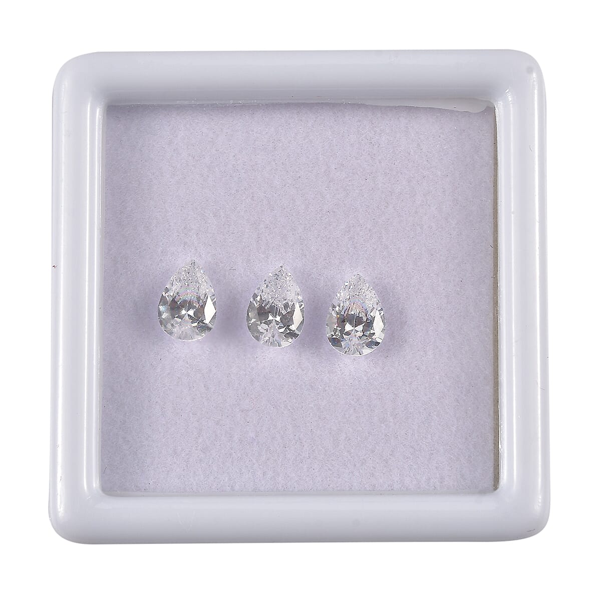 White Cubic Zirconia Pear Shape Gemstone 3.25 Ct. - 7x5 mm