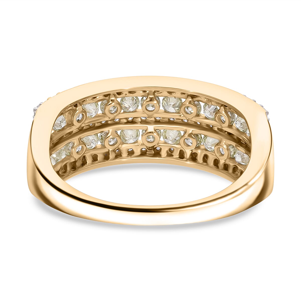 9K Yellow Gold SGL Certified Natural Yellow Diamond & White Diamond (G-H I3) Ring 1.01 Ct. 9K Yellow Gold SGL Certified Natural Yellow Diamond & White Diamond (G-H I3) Ring 1.01 Ct.