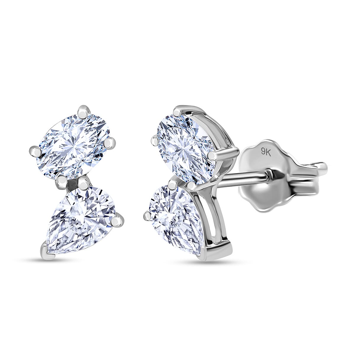 Designer Inspired - THE TOI ET MOI Luxuriant Diamond 9K White Gold SGL Certified VS-GH  Lab Grown Diamond (VS-G-H) Earring 1.01 Ct.