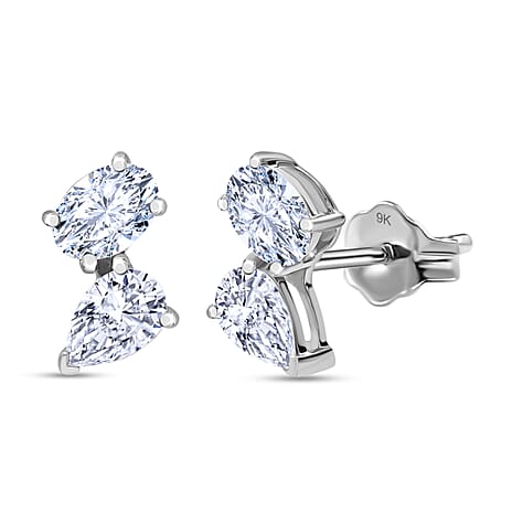 Designer Inspired - THE TOI ET MOI Luxuriant Diamond 9K White Gold SGL Certified VS-GH  Lab Grown Diamond (VS-G-H) Earring 1.01 Ct.