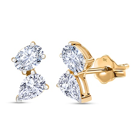 Designer Inspired - THE TOI ET MOI Luxuriant Diamond 9K Yellow Gold SGL Certified VS-GH  Lab Grown Diamond (VS-G-H) Earring 1.01 Ct.