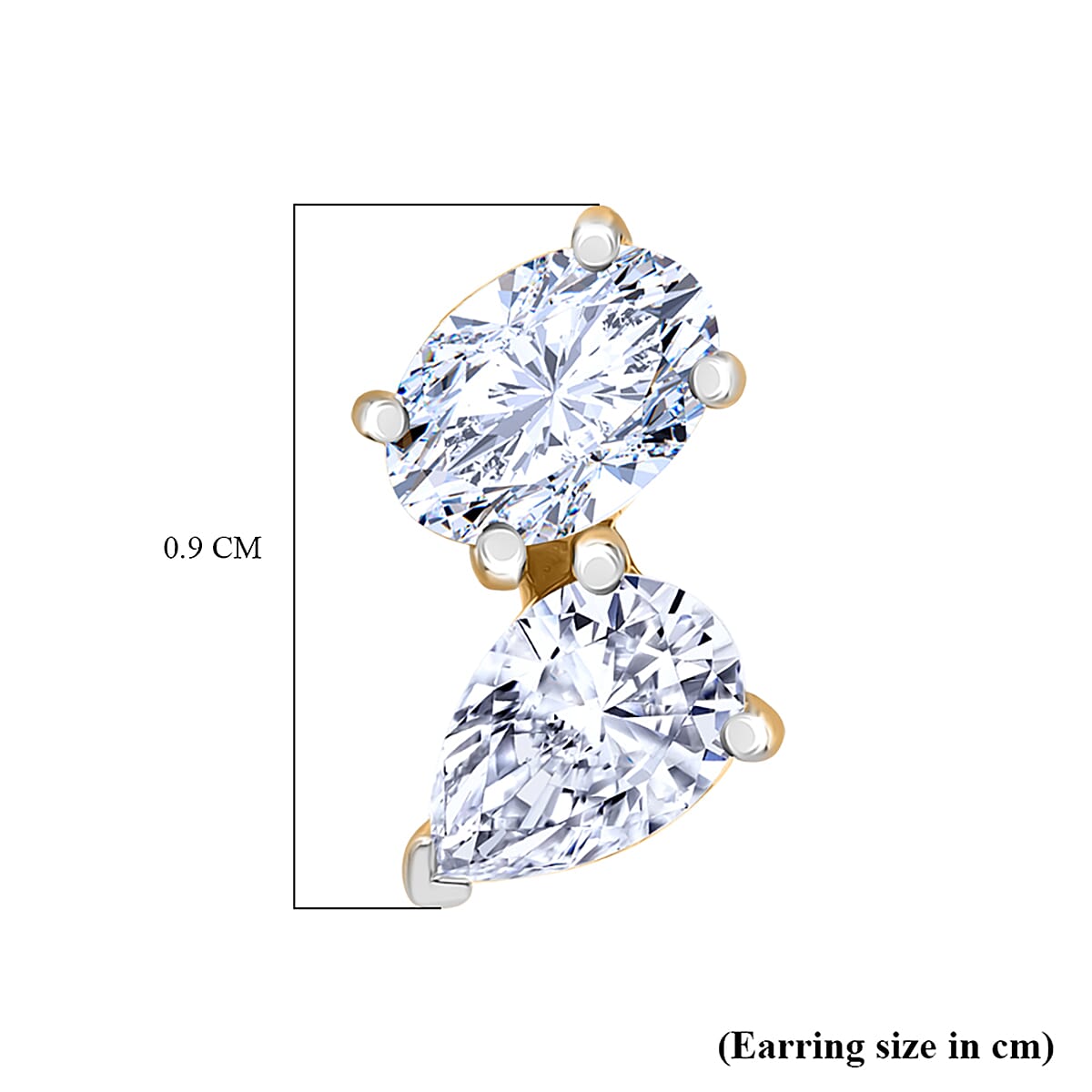 Designer Inspired - THE TOI ET MOI Luxuriant Diamond 9K Yellow Gold SGL Certified VS-GH  Lab Grown Diamond (VS-G-H) Earring 1.01 Ct.