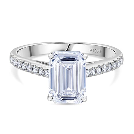 Luxuriant Diamond 950 Platinum IGI Certified VS-F Lab Grown Diamond Emerald Ring 3.06  Ct.