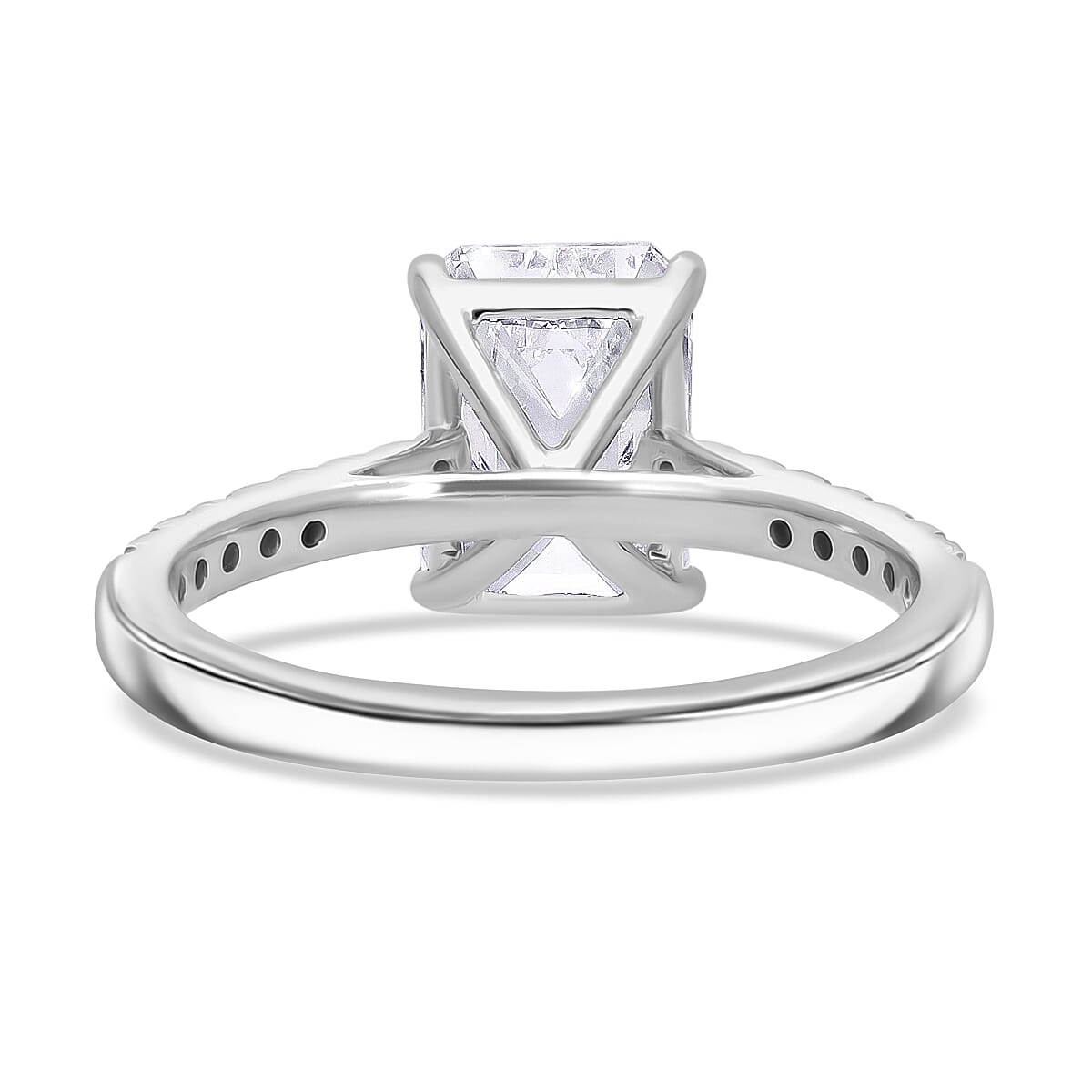 Luxuriant Diamond 950 Platinum IGI Certified (VS2-G) Lab Grown Emerald Cut Diamond Ring 3.00 Ct.