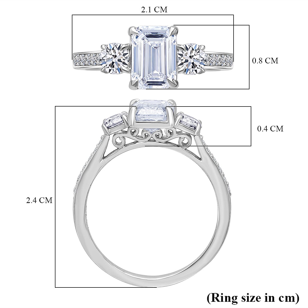 Super Find - Luxuriant Diamond 950 Platinum IGI Certified Emerald Cut Lab Grown Diamond Ring 2.00 Ct.