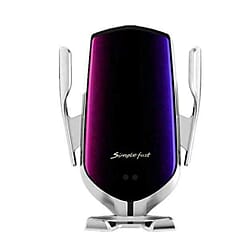 Car Wireless Charging Holder - Dashboard Air Vent Mount and Charging for Phones with Qi Enabled - Silver