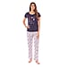 Ladies PJ Set of Slogan T-shirt and Trousers
