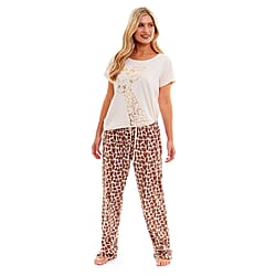 Ladies PJ Set of Slogan T-shirt and Trousers