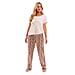 Ladies PJ Set of Slogan T-shirt and Trousers