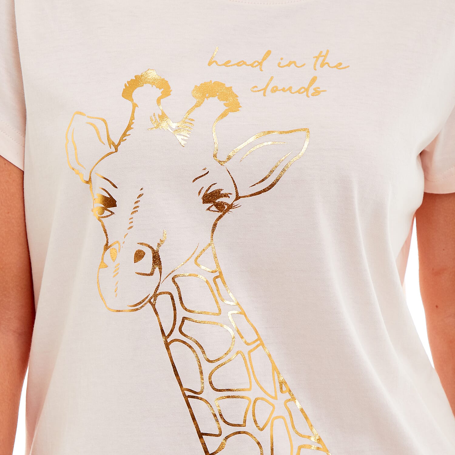 Ladies PJ Set of Slogan T-shirt and Trousers