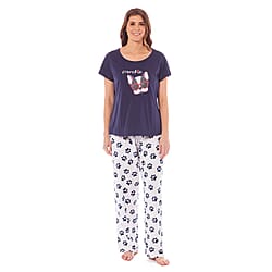 Ladies PJ Set of Slogan T-shirt and Trousers
