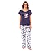 Ladies PJ Set of Slogan T-shirt and Trousers