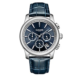 Gamages Of London Sovereign Quartz Movt. 5ATM WR Silver Colour Dial Mens Watch with Brown Leather Strap