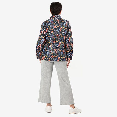 Mudflower Floral Printed Quilted Jacket (Size - 12-14) - Multi Color