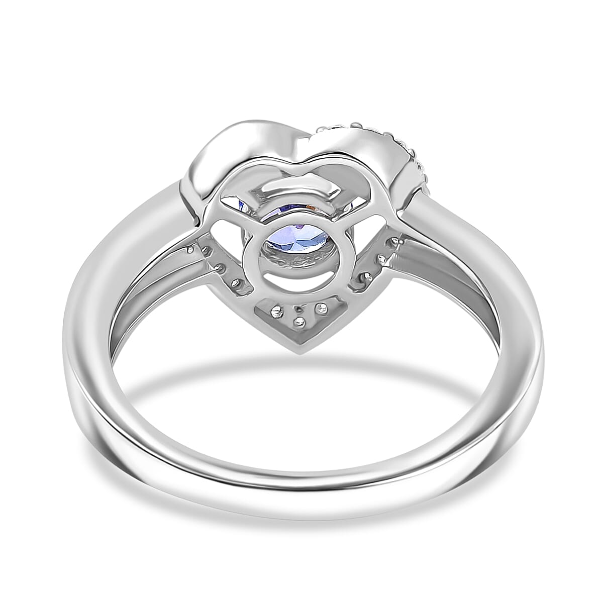 Tanzanite & Moissanite Ring in Rhodium Overlay Sterling Silver 0.69 Ct. Tanzanite & Moissanite Ring in Rhodium Overlay Sterling Silver 0.69 Ct.