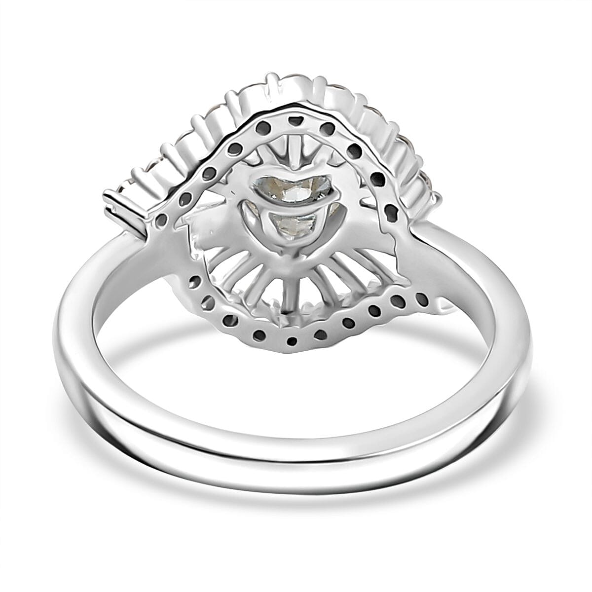 Moissanite Ring in 18K Vermeil Yellow Gold Plated & Rhodium Overlay Sterling Silver 1.21 Ct. Moissanite Ring in 18K Vermeil Yellow Gold Plated & Rhodium Overlay Sterling Silver 1.21 Ct.