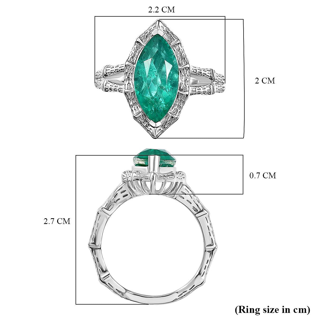 Emeraldine Triplet Quartz Solitaire Ring in Rhodium Overlay Sterling Silver 2.70 Ct. Emeraldine Triplet Quartz Solitaire Ring in Rhodium Overlay Sterling Silver 2.70 Ct.