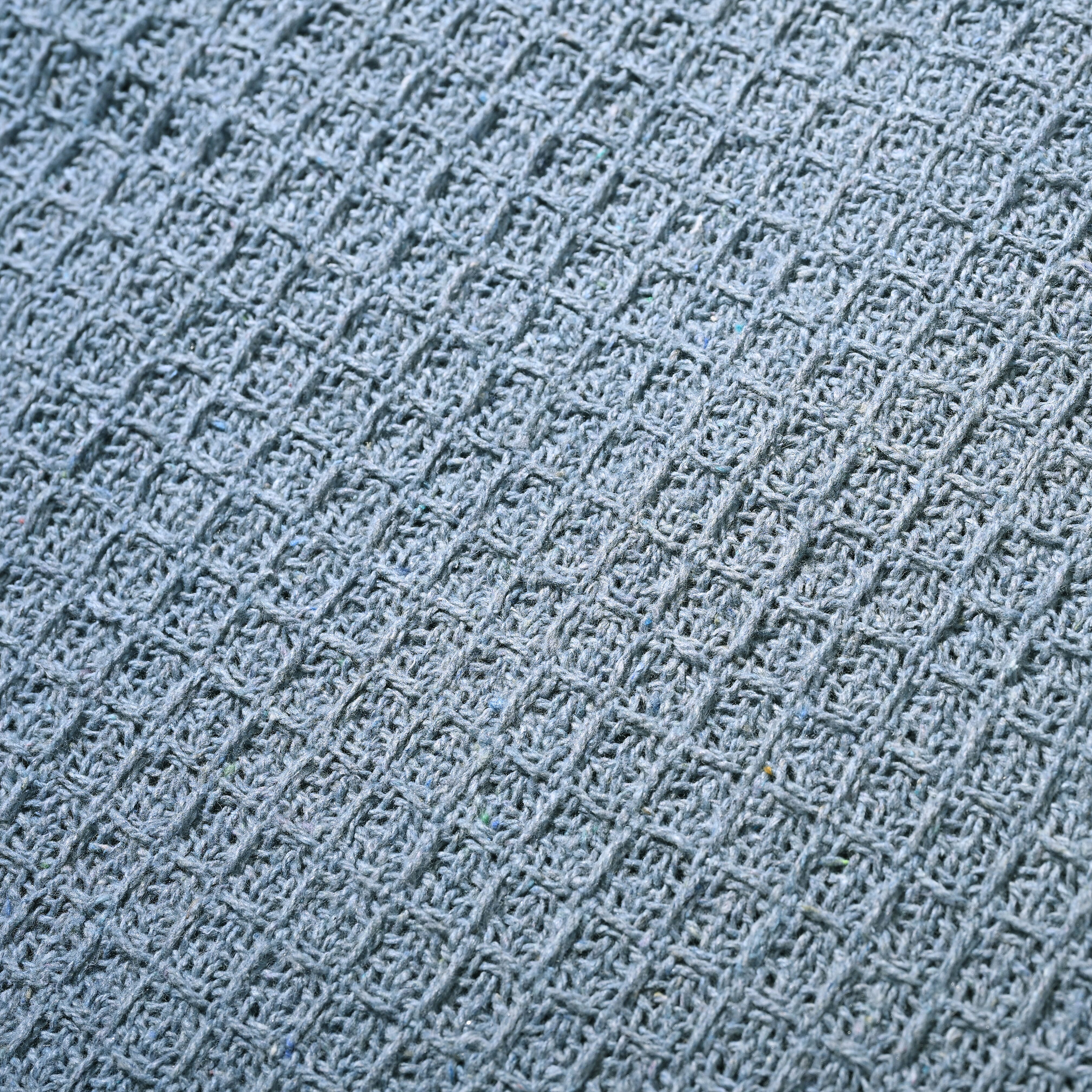 100% Cotton Waffle Throw Blanket with Fringes (180x130 cm) - Grey