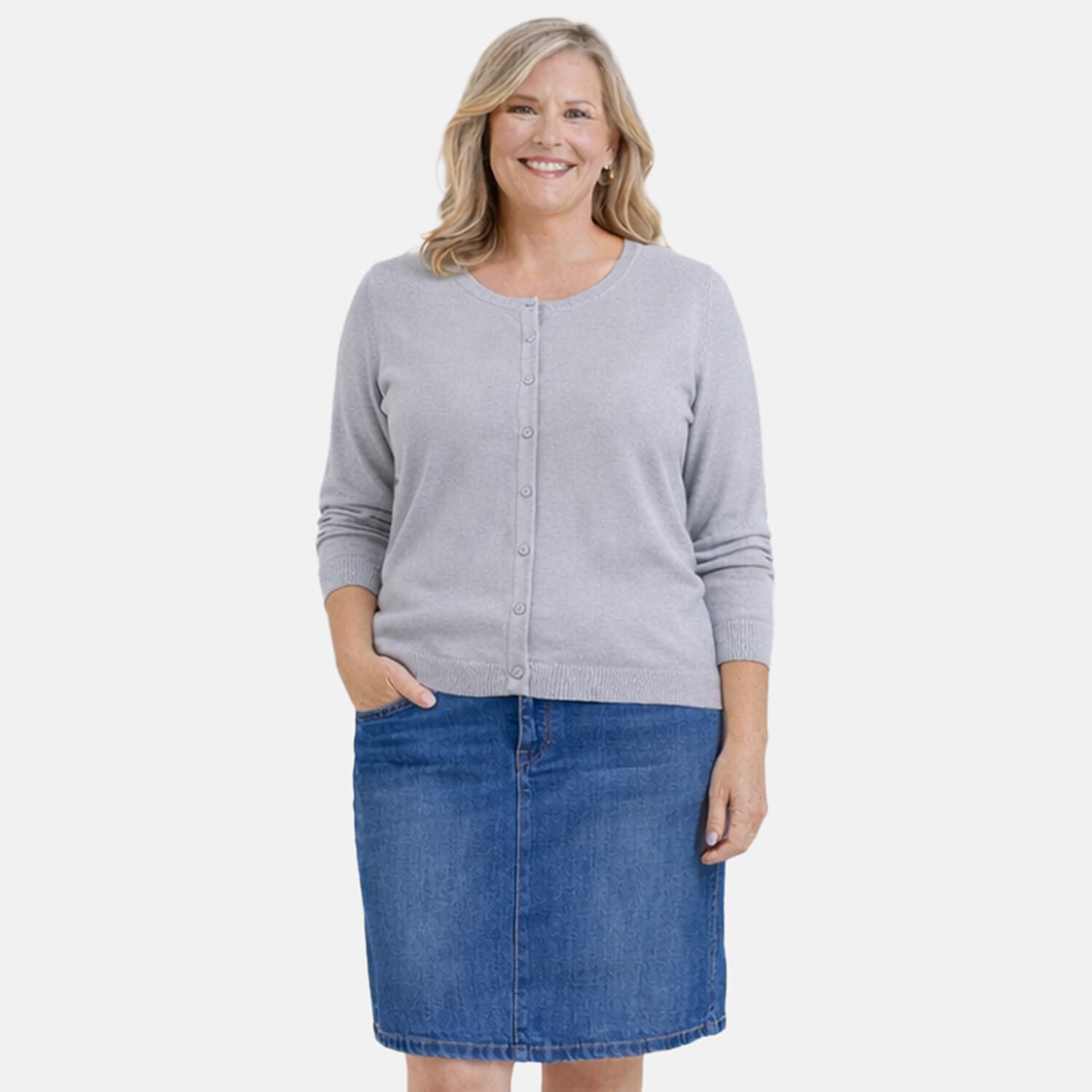 Pure And Natural Crew Neck Cardigans