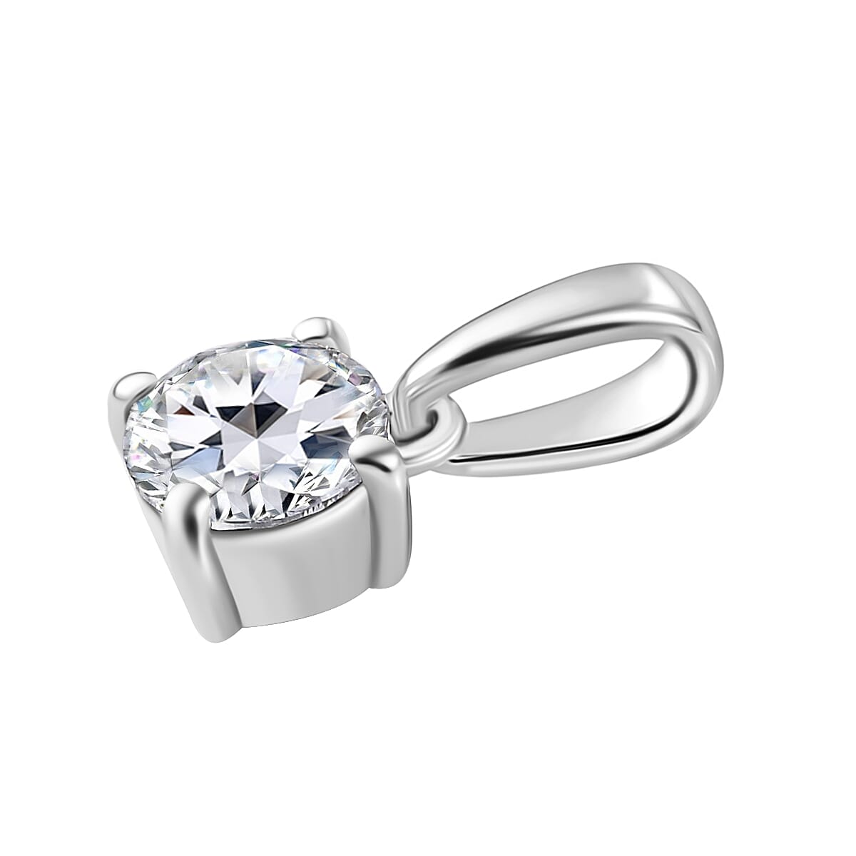 Black Friday Preview Exclusive - Luxuriant Diamond - SGL Certified 9K Yellow Gold SI-GH Lab Grown Diamond Solitaire Pendant, 0.50 Ct - white Gold