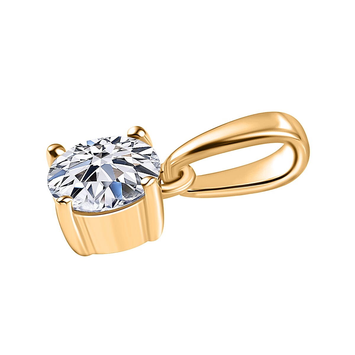 Black Friday Preview Exclusive- Luxuriant Diamond - SGL Certified 9K Yellow Gold SI-GH Lab Grown Diamond Solitaire Pendant, 0.50 Ct - Yellow