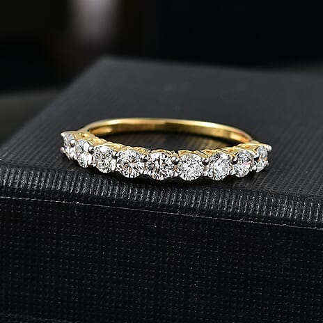 Luxuriant Diamond - Lab Grown Diamond (SI-G-H) Half Eternity Ring 18K YG VermeilSterling Silver  1.000  Ct.