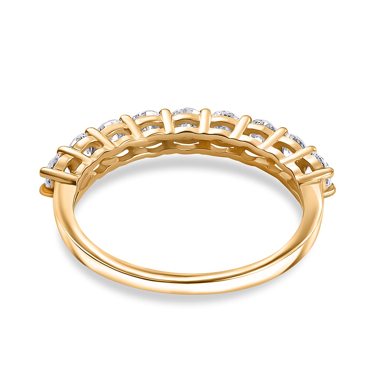 Luxuriant Diamond - Lab Grown Diamond (SI-G-H) Half Eternity Ring 18K YG VermeilSterling Silver 1.000 Ct. Luxuriant Diamond - Lab Grown Diamond (SI-G-H) Half Eternity Ring 18K YG VermeilSterling Silver 1.000 Ct.