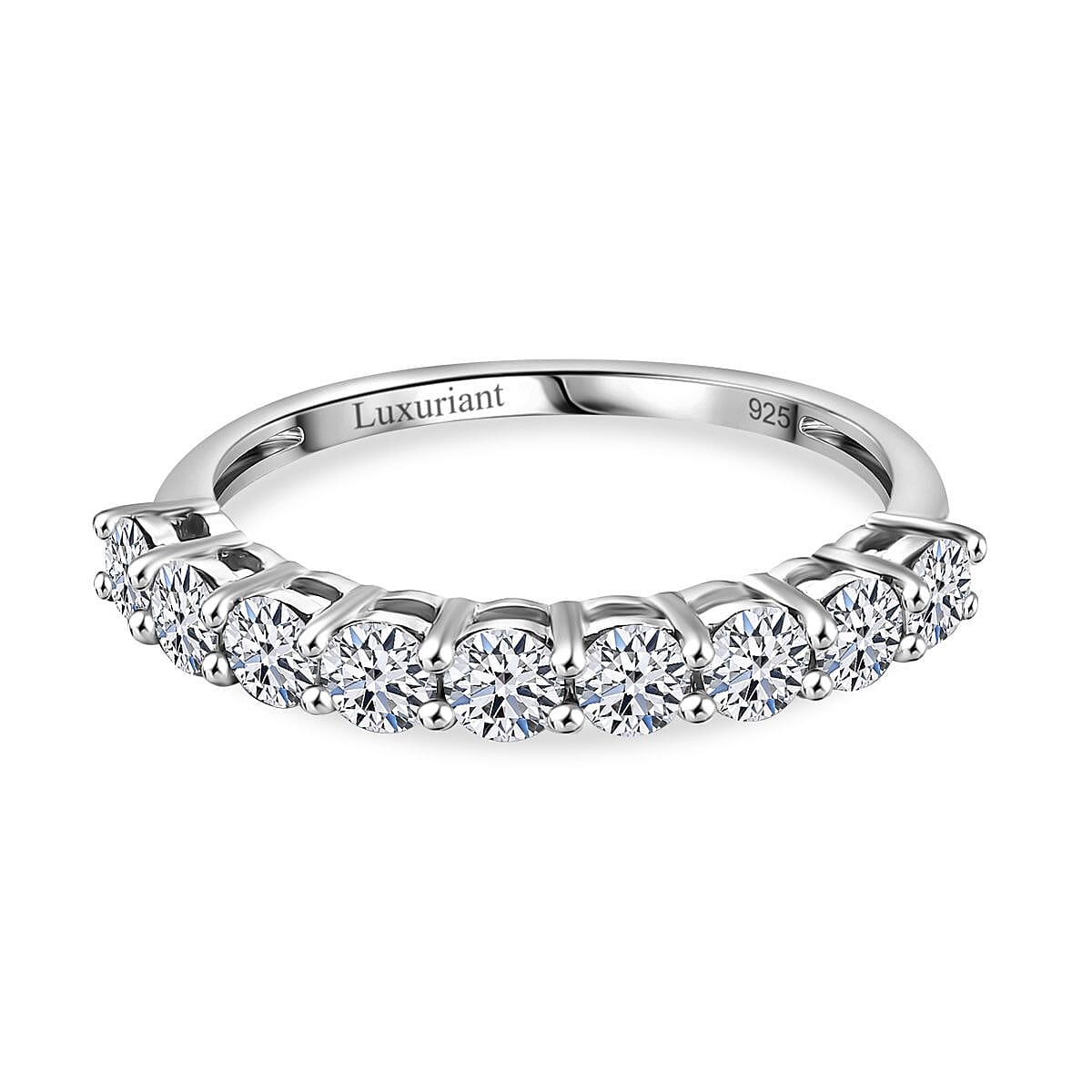 1 Ct (Sz- T) Luxuriant Diamond - Lab Grown Diamond (SI-G-H) Half Eternity Ring 18K YG VermeilSterlin