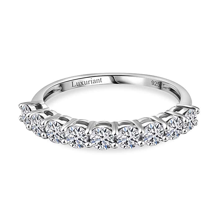1 Ct (Sz- T) Luxuriant Diamond - Lab Grown Diamond (SI-G-H) Half Eternity Ring 18K YG VermeilSterlin