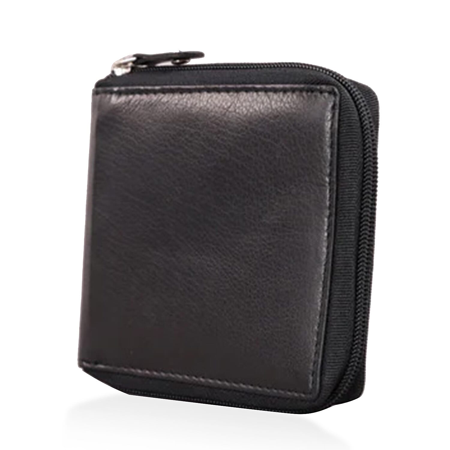 Genuine Leather RFID Wallet with Protective Zipper - Black Genuine Leather RFID Wallet with Protective Zipper - Black