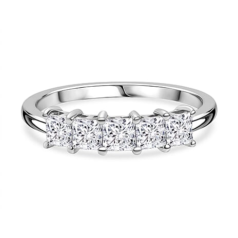 Luxuriant Diamond 950 Platinum VS Lab Grown Diamond EF, VS 5 Stone Ring, Platinum Wt.4 Gms  1.130  Ct.