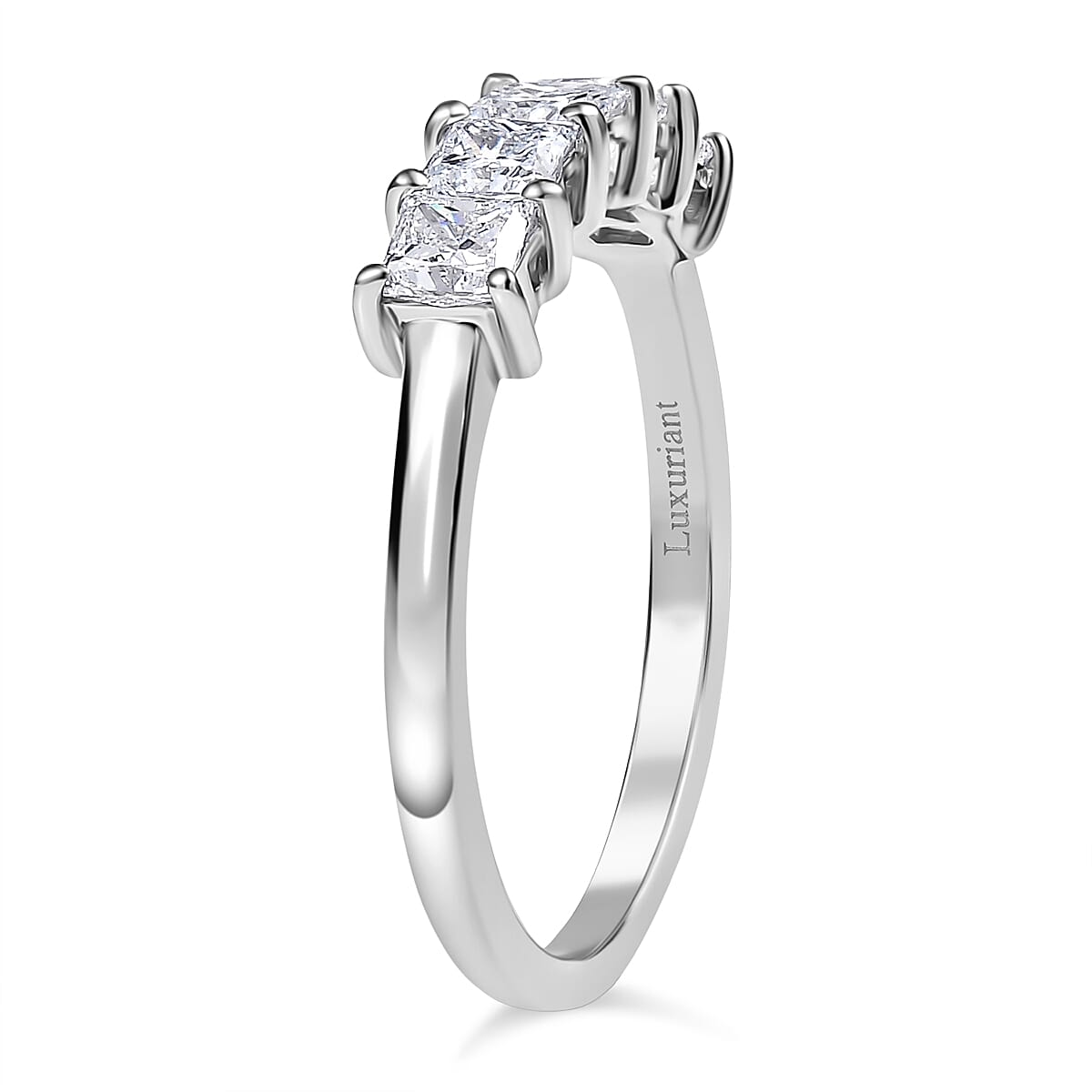 Luxuriant Diamond 950 Platinum VS Lab Grown Diamond EF, VS 5 Stone Ring, Platinum Wt.4 Gms  1.130  Ct.