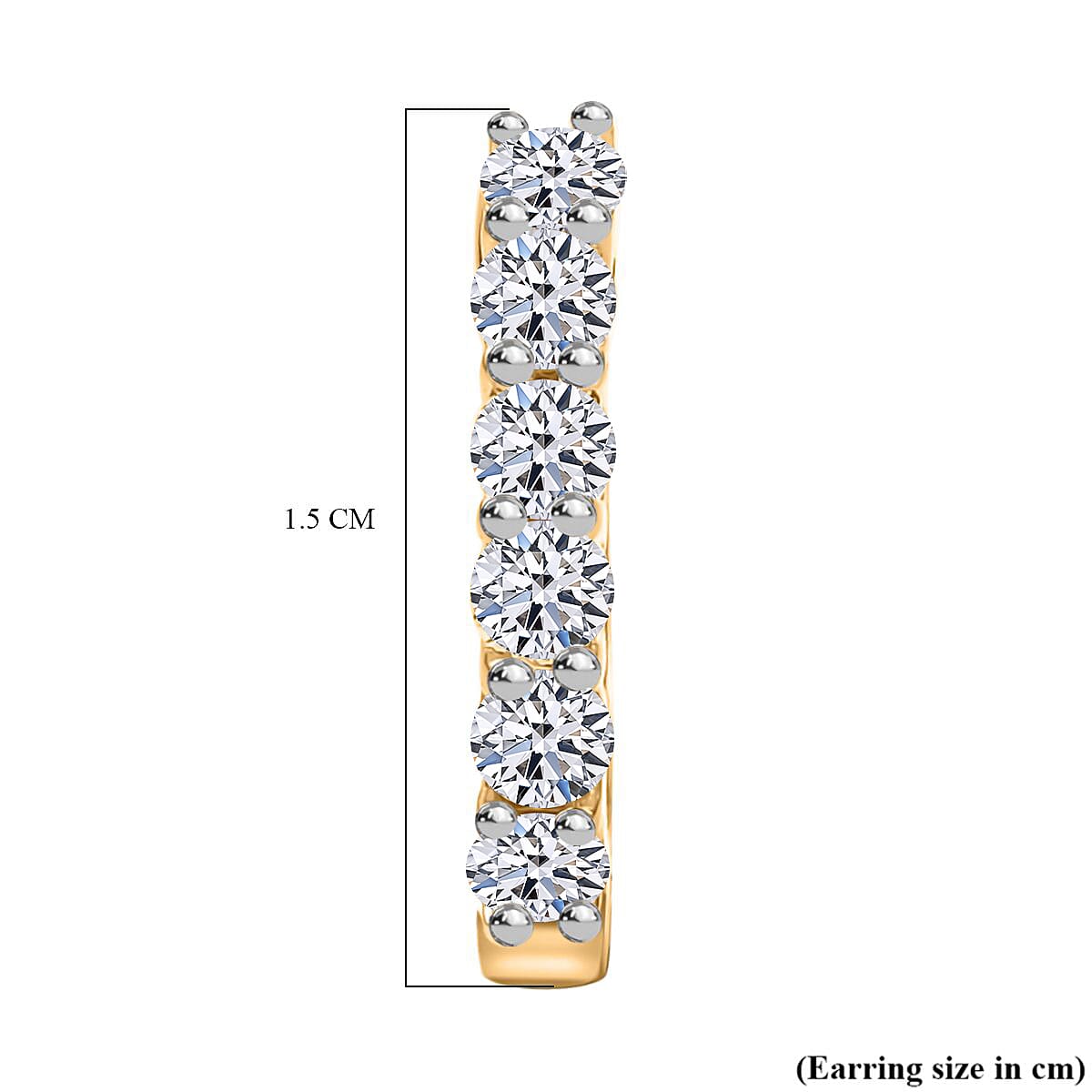 Luxuriant Lab Grown Diamond (SI-GH) Hoop Earrings in 18K Vermeil Yellow Gold Plated Sterling Silver 0.48 Ct.