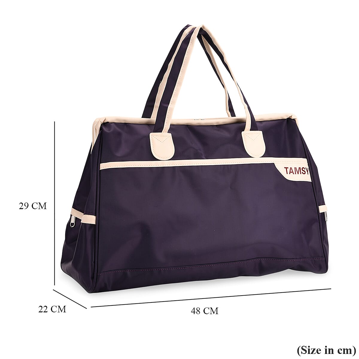 First Time Ever - Tamsy Travel Duffel Bag with Double Handle - Purple First Time Ever - Tamsy Travel Duffel Bag with Double Handle - Purple