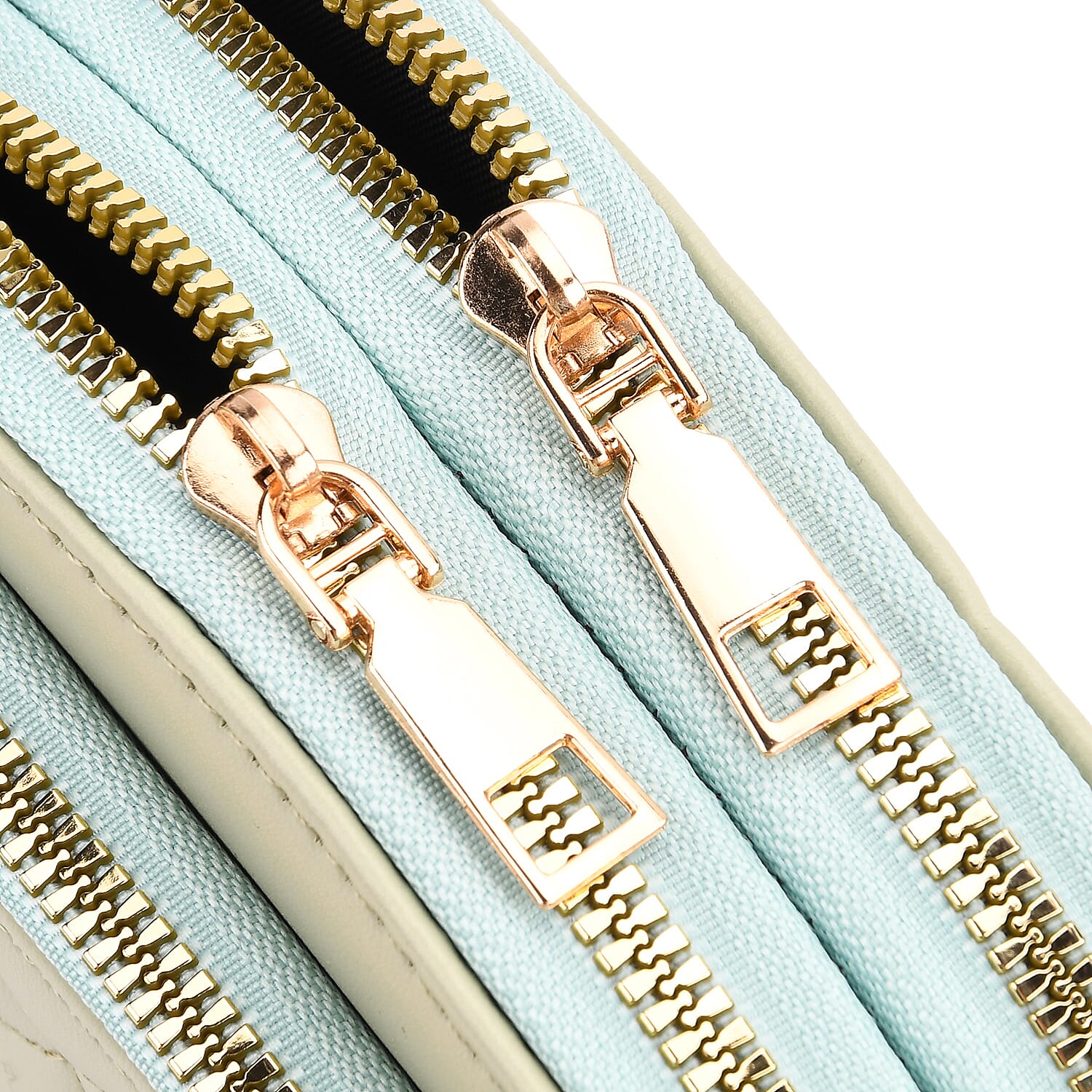 Leatherette Quilted Crossbody Bag with Log Strap - Pistachio Green