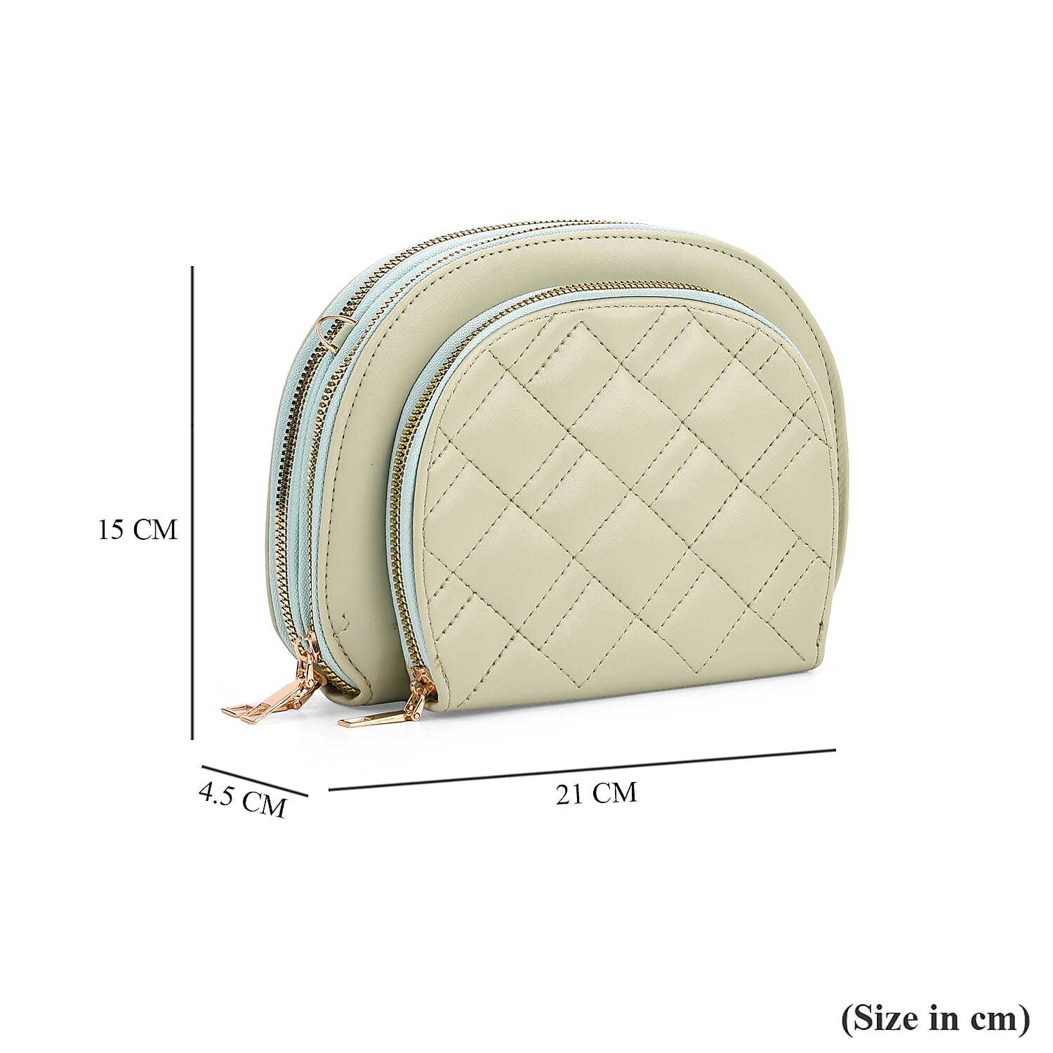 Leatherette Quilted Crossbody Bag with Log Strap - Pistachio Green