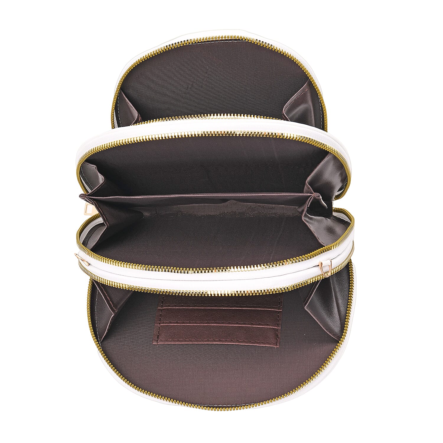 Leatherette Quilted Crossbody Bag with Log Strap - White