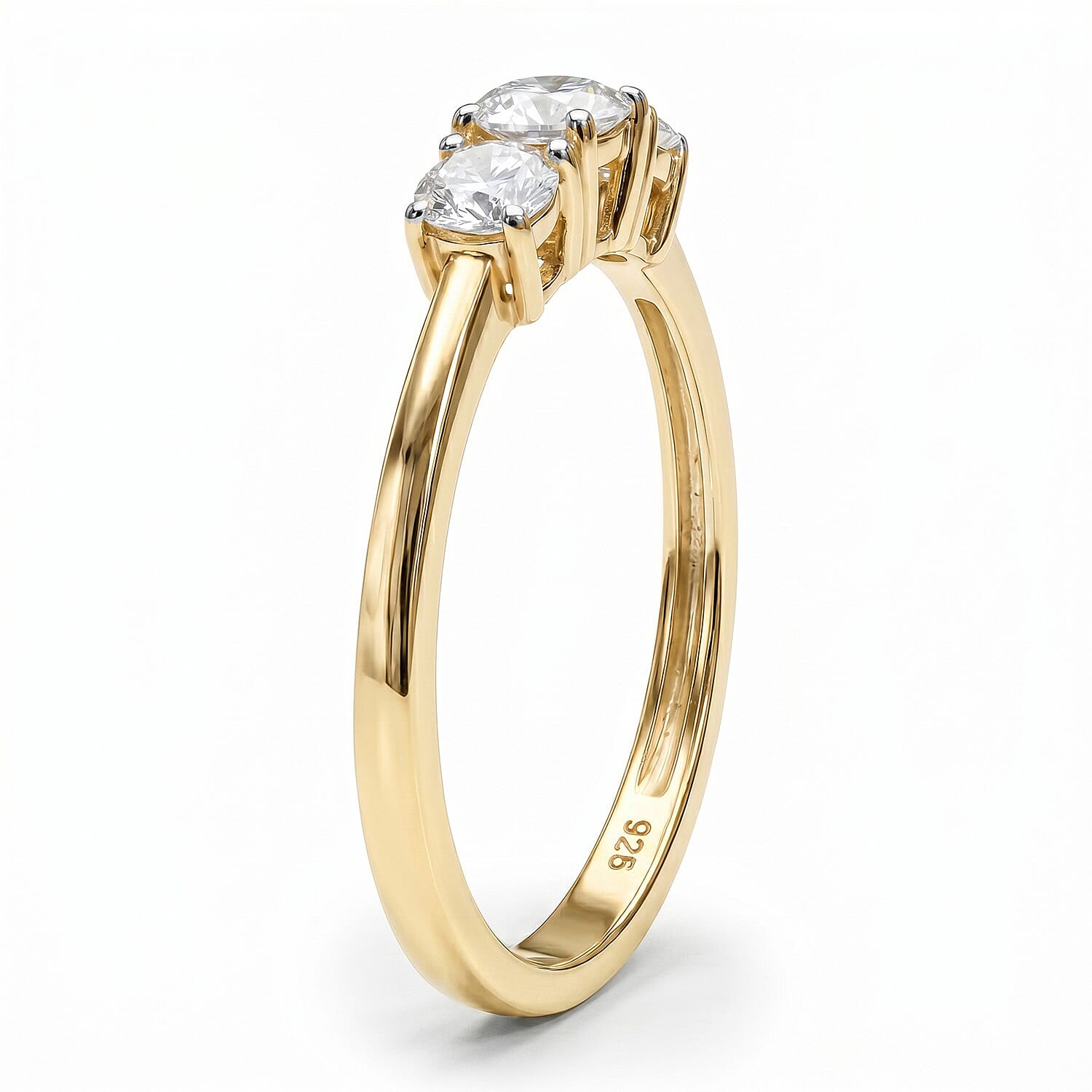 Luxuriant Diamond Lab Grown Diamond (SI-GH) Trilogy Ring in Sterling Silver