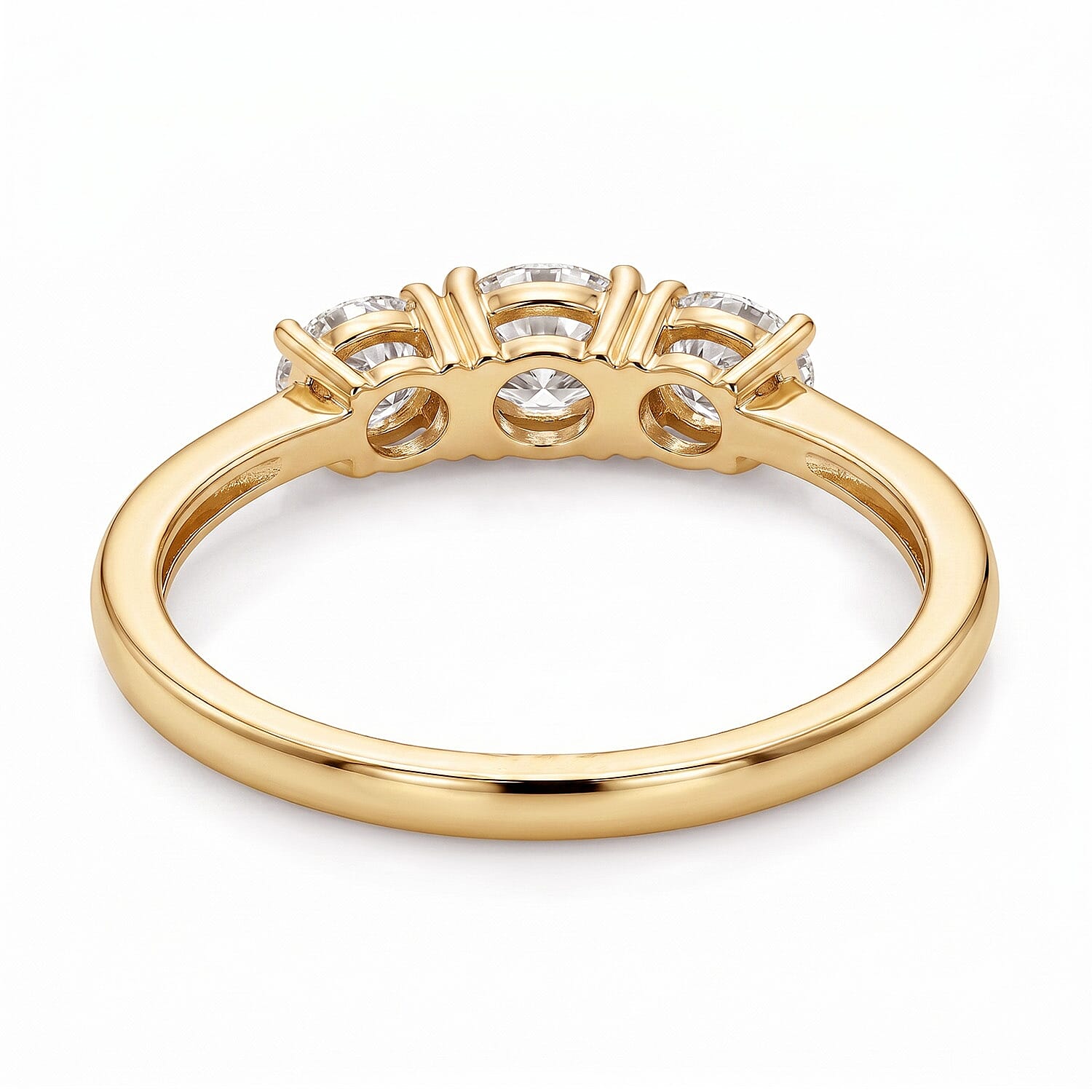 Luxuriant Diamond Lab Grown Diamond (SI-GH) Trilogy Ring in Sterling Silver