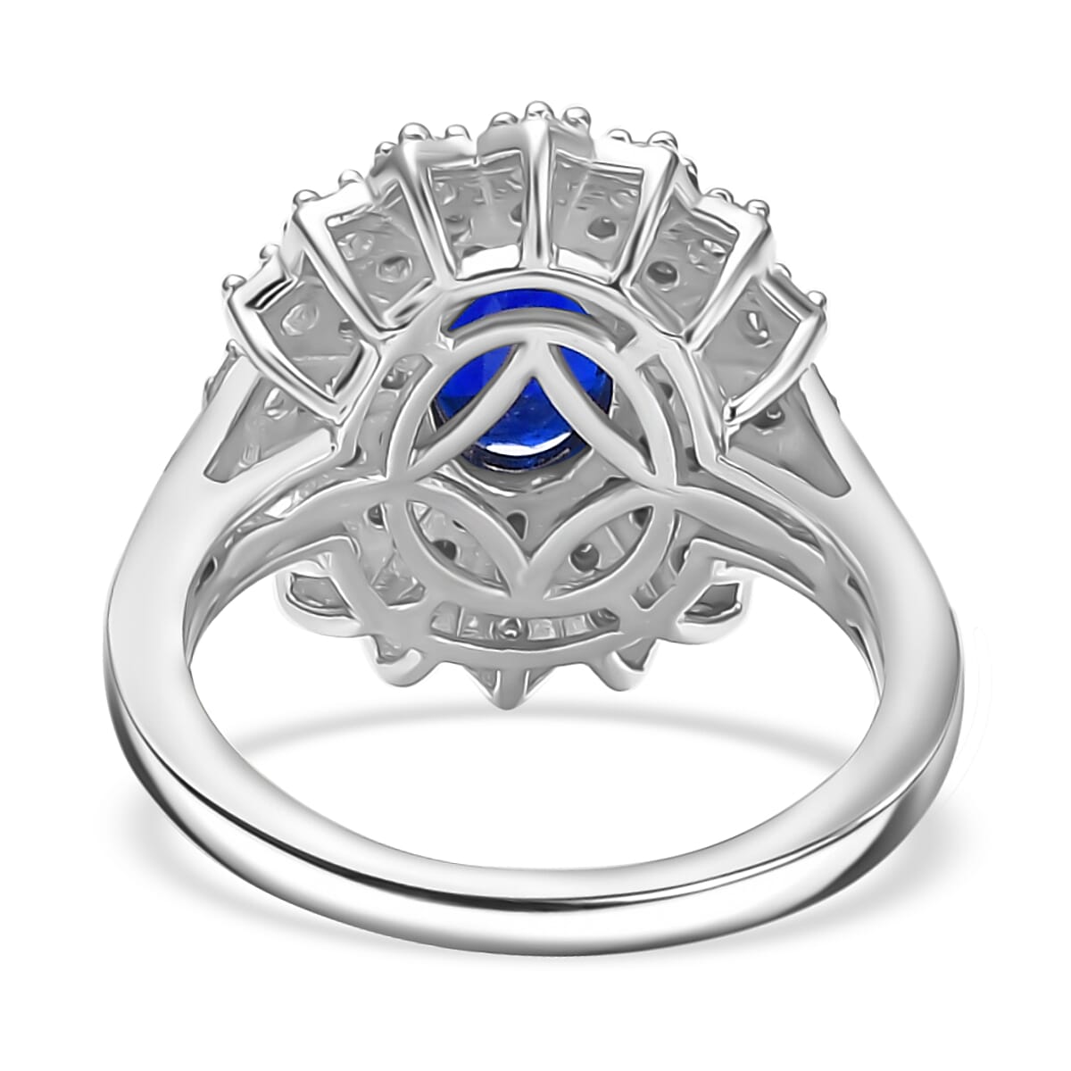 Kyanite & White Zircon Ring in Rhodium Overlay Sterling Silver 2.62 Ct. Kyanite & White Zircon Ring in Rhodium Overlay Sterling Silver 2.62 Ct.