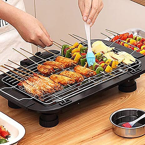 Electric BBQ Grill with Double Tube Heating (Power 2000W) - Black